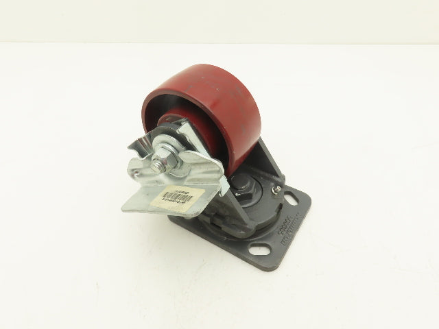 Hamilton Heavy Duty Casters Swivel Total Lock 4X2" Wheel 5-5/8" Height Cast Iron