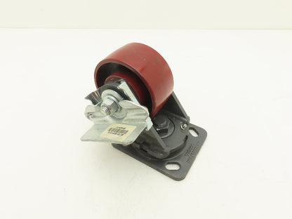 Hamilton Heavy Duty Casters Swivel Total Lock 4X2" Wheel 5-5/8" Height Cast Iron