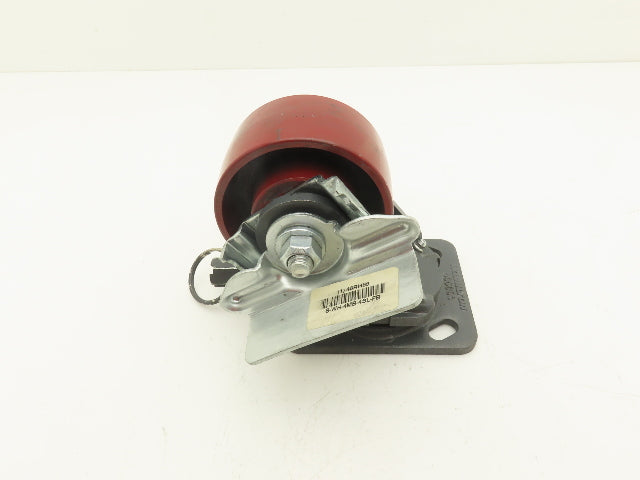 Hamilton Heavy Duty Casters Swivel Total Lock 4X2" Wheel 5-5/8" Height Cast Iron