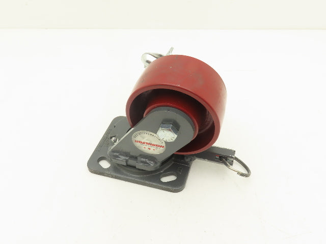 Hamilton Heavy Duty Casters Swivel Total Lock 4X2" Wheel 5-5/8" Height Cast Iron