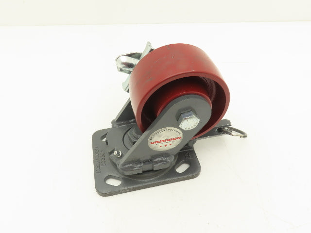 Hamilton Heavy Duty Casters Swivel Total Lock 4X2" Wheel 5-5/8" Height Cast Iron