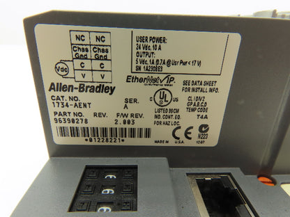 Allen Bradley 1734-AENT Point I/O Ethernet IP  Ser A F/W 2.003 w/1734-EP24DC