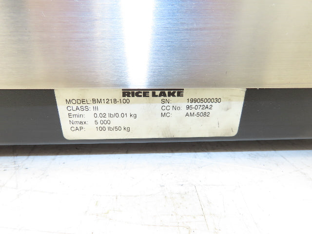 Rice Lake BM1218-100 Bench Weigh Scale & Display Counting Indicator 12 X 18"