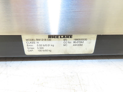 Rice Lake BM1218-100 Bench Weigh Scale & Display Counting Indicator 12 X 18"