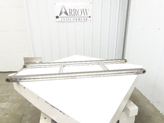 50mm Aluminum Dual Belt Conveyor 40mm Twin Belt 18"OAW 59.5"L No Drive