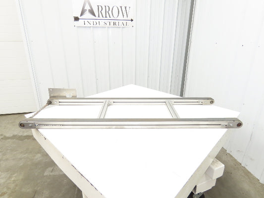 50mm Aluminum Dual Belt Conveyor 40mm Twin Belt 18"OAW 59.5"L No Drive