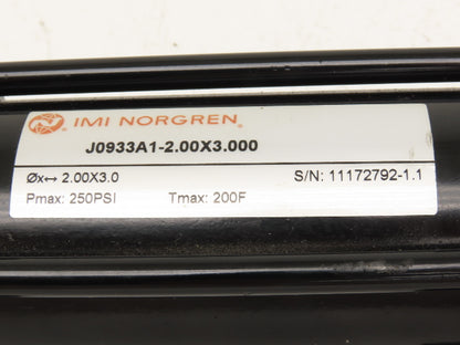 IMI Norgren J0933A1-2.00X3.000 Pneumatic Air Cylinder 2" Bore 3" Stroke 250PSI