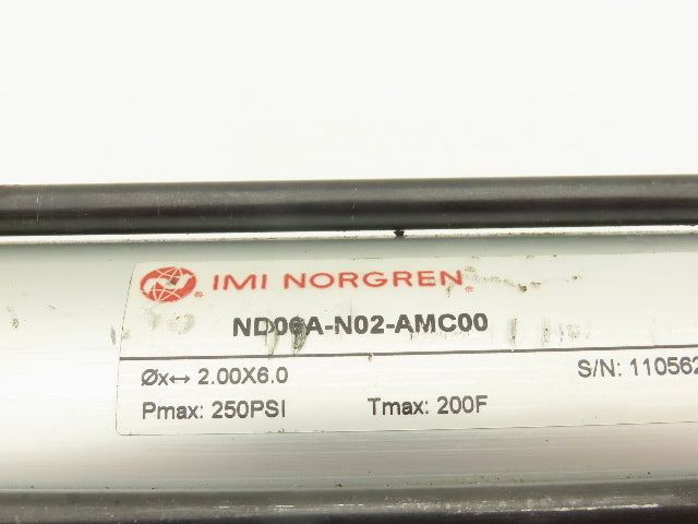 IMI Norgren ND06A-N02-AMC00 Pneumatic Air Cylinder 2" Bore 6" Stroke 250PSI