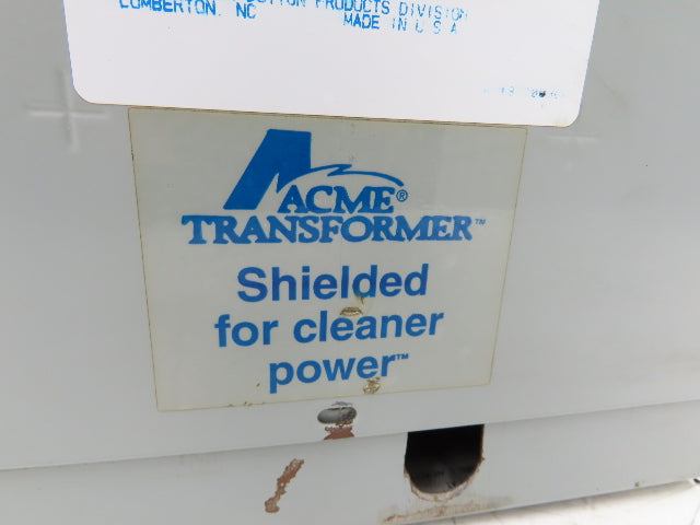 Acme T-2A-53308-1S Stepdown Transformer 3KVA 3Ph HV 480D LV 208Y/120 Shielded