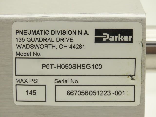 Parker P5T-H050SHSG100 Pneumatic Guided Cylinder 50mm Bore 100mm Stroke