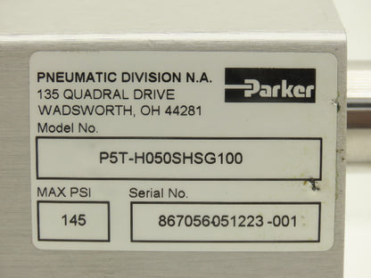 Parker P5T-H050SHSG100 Pneumatic Guided Cylinder 50mm Bore 100mm Stroke