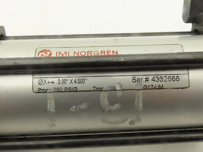 IMI Norgren EJ0977A1-2.00X4.000 Pneumatic Air Cylinder 2" Bore 4" Stroke 250PSI