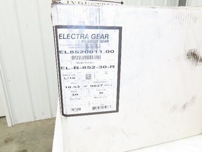 Grove Gear Electra Gear EL-B-852-30-R Worm Gearbox 30:1 Ratio 10Hp 58rpm