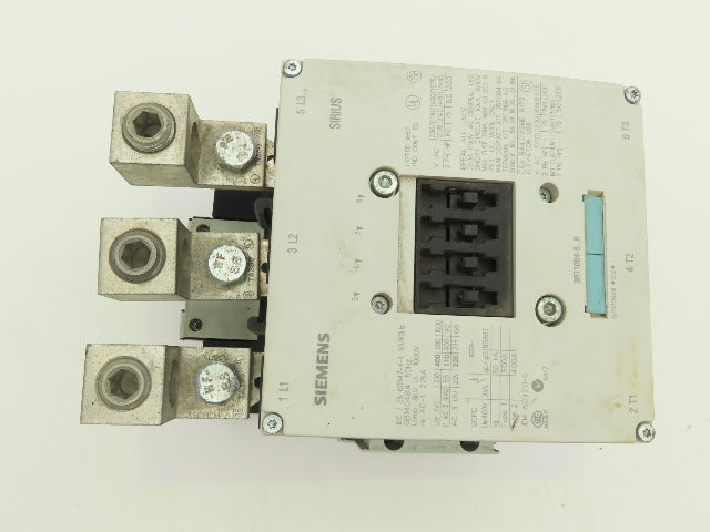 Siemens 3RT1064-6AF36 Sirius Motor Starter Contactor 225A 1000VAC 3 Pole 120V