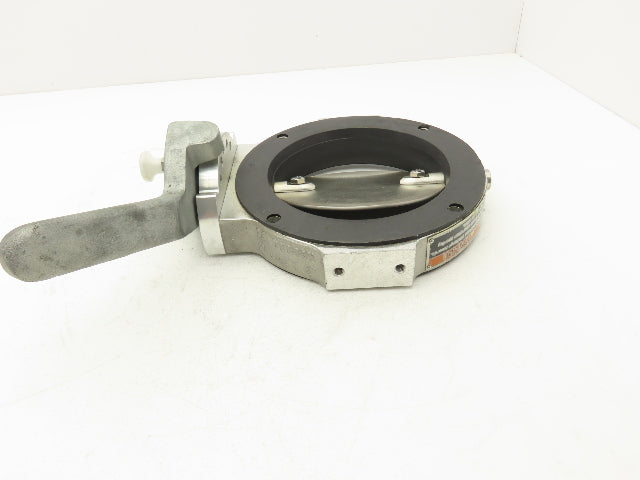 Patterson Kelley 6" Butterfly Valve 316SS Stainless Solids Flow 4-Bolt Wafer