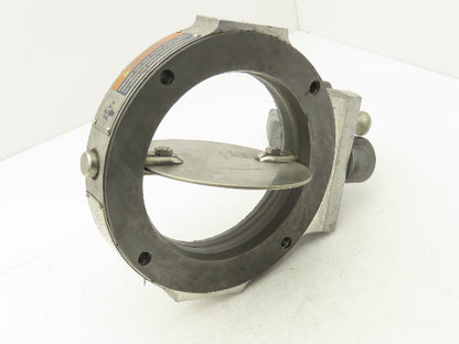 Patterson Kelley 6" Butterfly Valve 316SS Stainless Solids Flow 4-Bolt Wafer