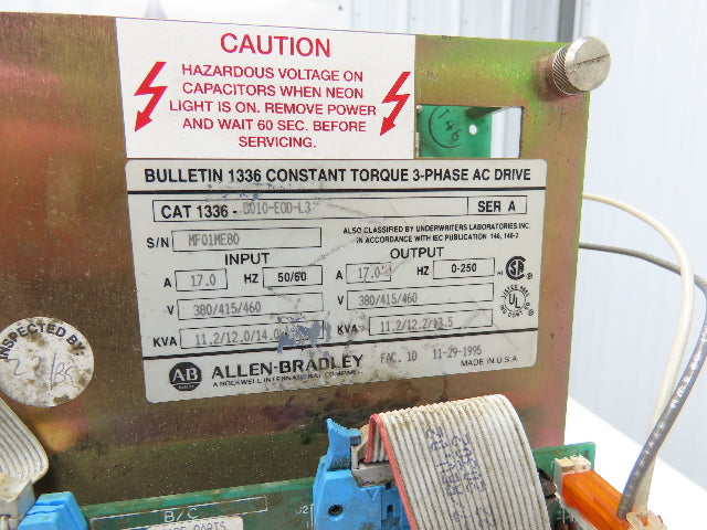 Allen Bradley 1336-B010-EOD-L3 Constant Torque AC Drive 3Ph 10Hp 13.5kw 460V