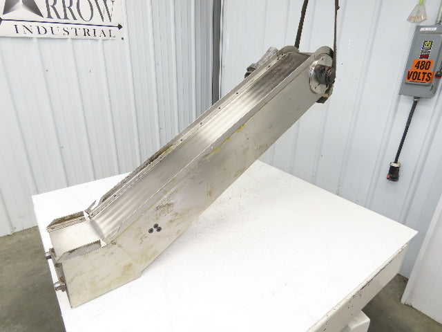 7"W x 51"L Magnetic Slide Bed Parts Chip Conveyor Incline Stainless 230/460V 3PH