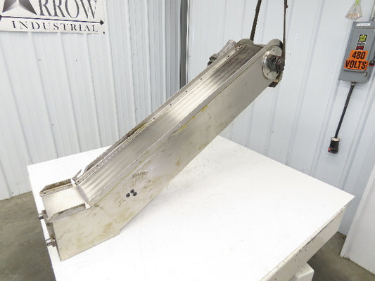 7"W x 51"L Magnetic Slide Bed Parts Chip Conveyor Incline Stainless 230/460V 3PH