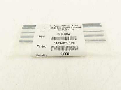 American Ring & Tool 5103-025 TPD Crescent Retaining Ring 1/4" Lot of 2000