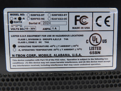 N-Tron N-TRON 524TX-A Umanaged Industrial Ethernet Switch 24 Port 10-30V 1.0A
