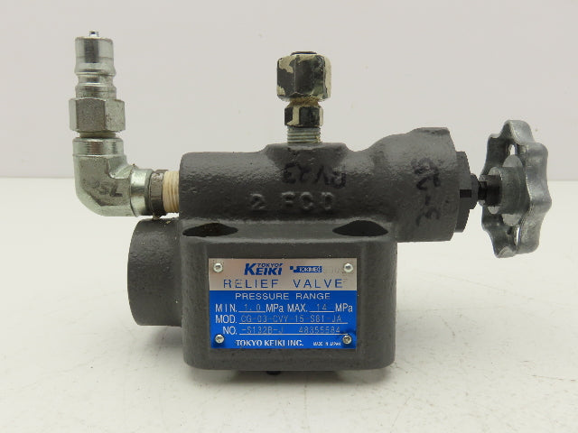Tokimec Vickers CG-03-CVY-15-S81-JA Hydraulic Pressure Relief Valve 2000psi