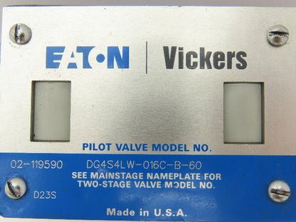Vickers DG4S4LW-016C-B-60 Hydraulic Directional Control Solenoid Valve 120V
