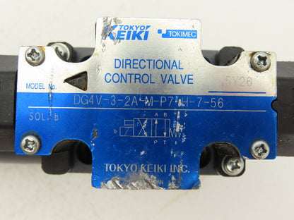 Tokyo Tokimec DG4V-3-2A-M-P7-H-7-56 Directional Control Solenoid Valve 24VDC
