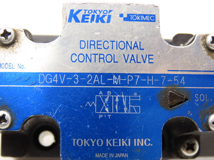 Tokyo Tokimec DG4V-3-2AL-M-P7-H-7-54 Directional Control Solenoid Valve 24VDC