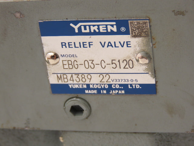 Yuken EDG-01V-C-PNT08-5188 Proportional Solenoid Relief Valve EBG-03-C-5120