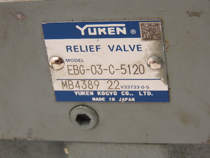 Yuken EDG-01V-C-PNT08-5188 Proportional Solenoid Relief Valve EBG-03-C-5120