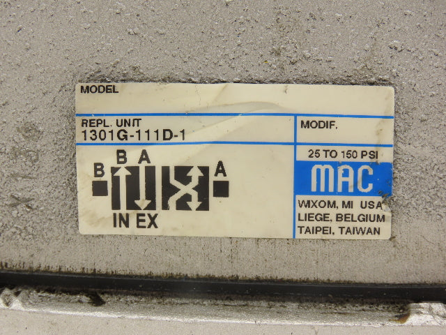 MAC 1301G-111D-1 Pneumatic Single Solenoid Valve 4/2-way 120V
