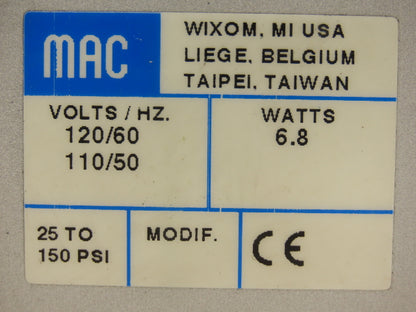 MAC 1301G-111D-1 Pneumatic Single Solenoid Valve 4/2-way 120V