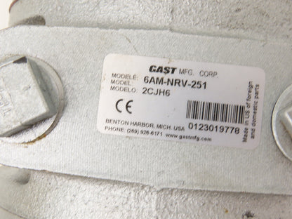 Gast 6AM-NRV-251 Rotary Vane Pneumatic Air Motor 4Hp 3000RPM 62 in-lb 100psi