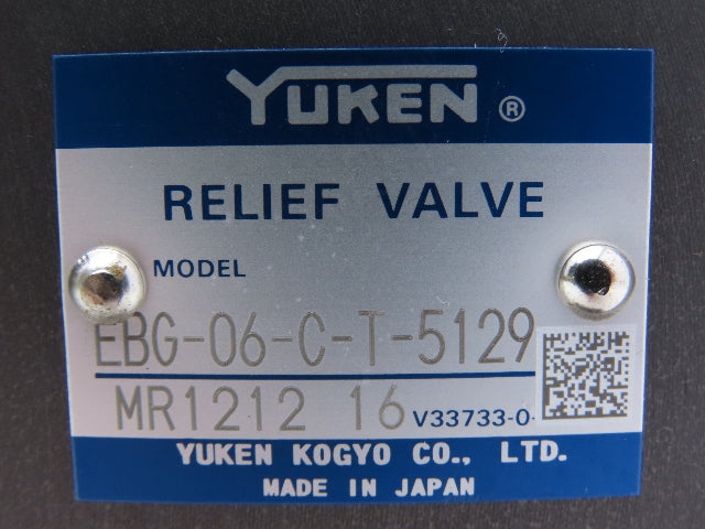 Yuken EDG-01V-B-PNT22-5198 Proportional Solenoid Relief Valve EBG-06-C-T-5129