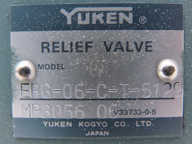 Yuken EDG-01V-B-PNT22-5198 Proportional Solenoid Relief Valve EBG-06-C-T-5129