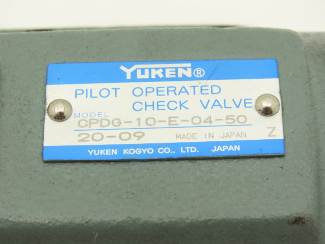 Yuken CPDG-10-E-04-50 Hydraulic Check Valve Pilot Operated 3630psi