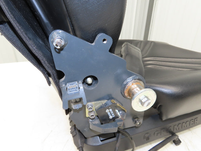 Grammer Forklift Seat Black Vinyl Adjustable Removed From Linde 1114891