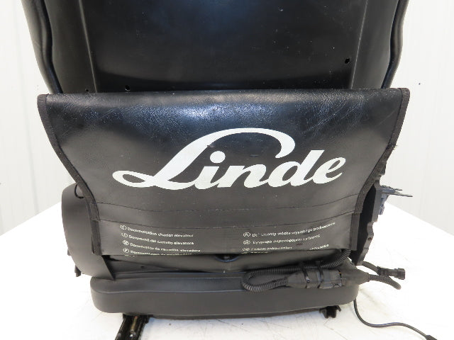 Grammer Forklift Seat Black Vinyl Adjustable Removed From Linde 1114891
