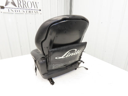 Grammer Forklift Seat Black Vinyl Adjustable Removed From Linde 1114891
