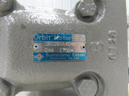 Sumitomo Eaton 2BC29AA4C-B Hydraulic Orbit Motor 4-Bolt 32mm Shaft