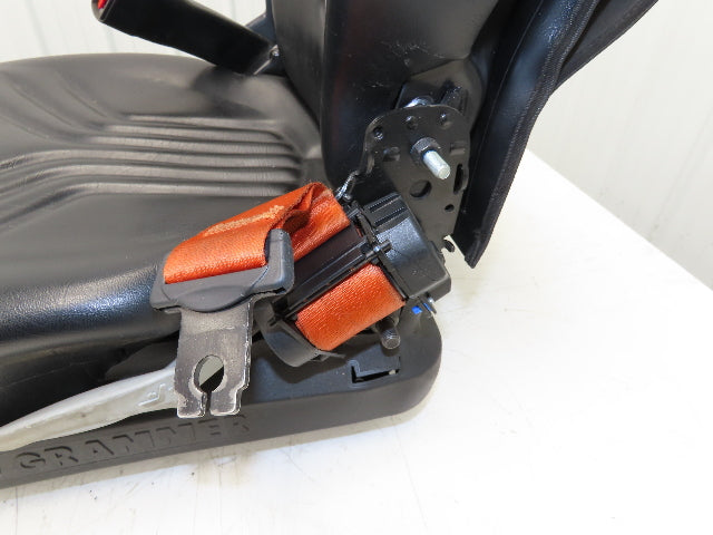 Grammer Forklift Seat Black Vinyl Adjustable Removed From Linde 1114891