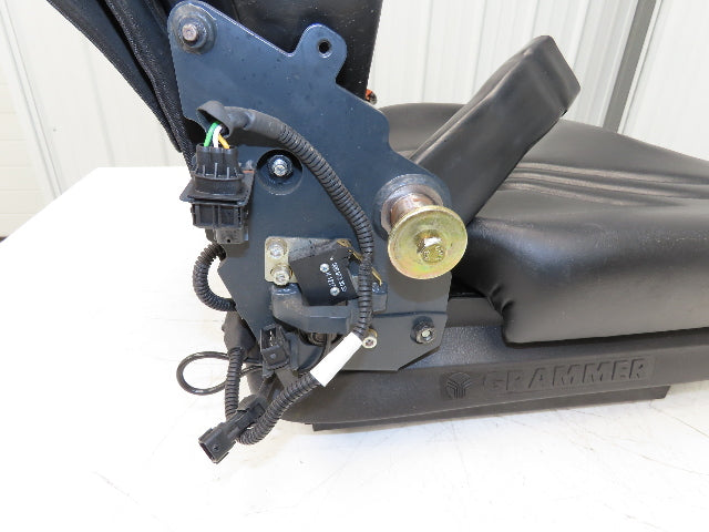 Grammer Forklift Seat Black Vinyl Adjustable Removed From Linde 1114891