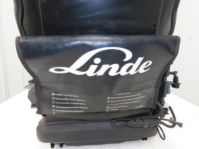 Grammer Forklift Seat Black Vinyl Adjustable Removed From Linde 1114891