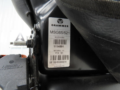 Grammer Forklift Seat Black Vinyl Adjustable Removed From Linde 1114891