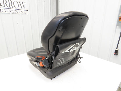 Grammer Forklift Seat Black Vinyl Adjustable Removed From Linde 1114891