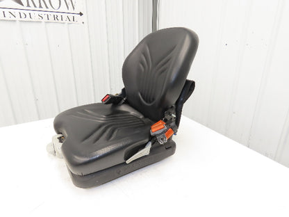 Grammer Forklift Seat Black Vinyl Adjustable Removed From Linde 1114891