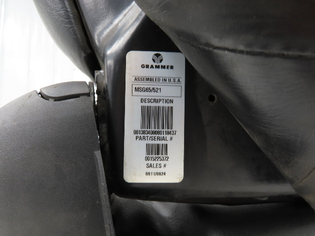 Grammer Forklift Seat Black Vinyl Adjustable Removed From Linde 0015225372
