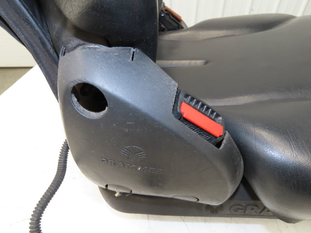 Grammer Forklift Seat Black Vinyl Adjustable Removed From Linde 0015225372