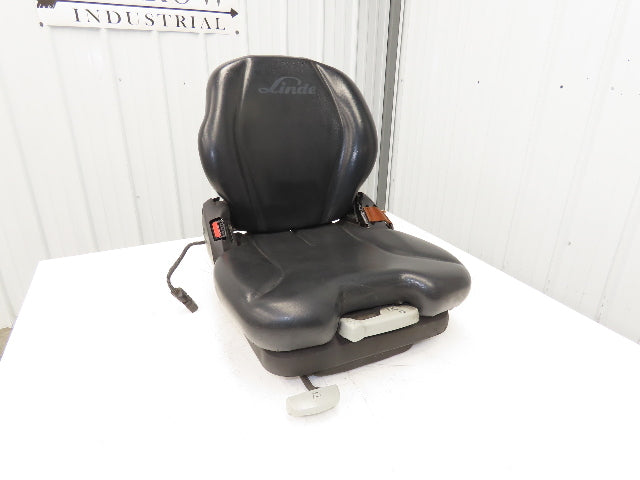 Grammer Forklift Seat Black Vinyl Adjustable Removed From Linde 0015225372